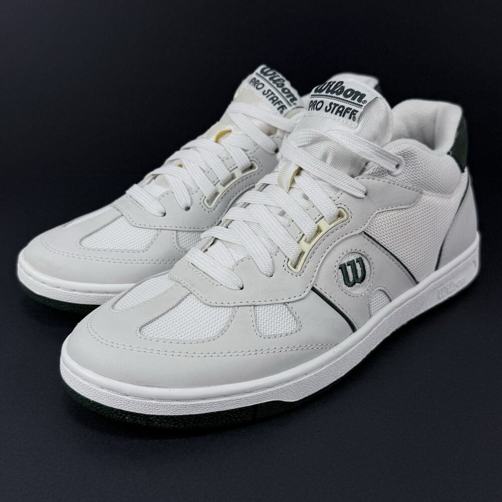 Wilson Pro Staff 87 Mid SAMPLE Men’s Size 10 White Green Tennis Shoes